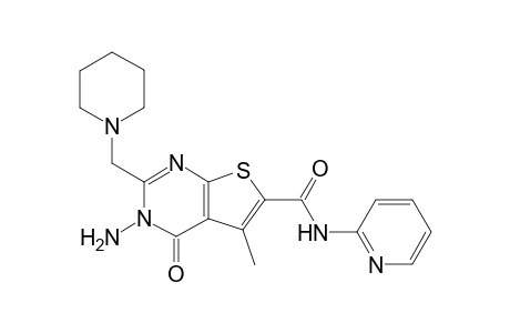 3-Amino-5-methyl-4-oxo-2-(piperidin-1-ylmethyl)-N-(pyridin-2-yl)-3,4-dihydrothieno[2,3-d]pyrimidine-6-carboxamide