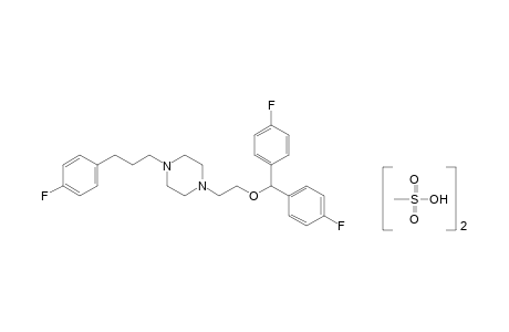 1-{2-[bis(p-fluorophenyl)methoxy]ethyl}-4-[3-(p-fluorophenyl)propyl]piperazine, dimethanesulfonate