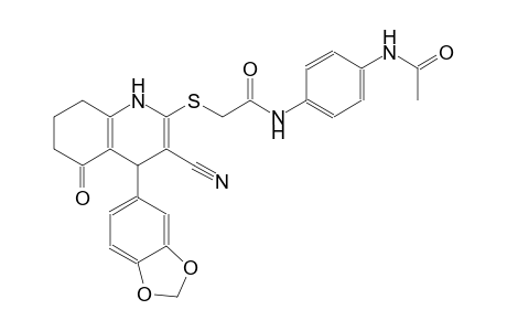 acetamide, N-[4-(acetylamino)phenyl]-2-[[4-(1,3-benzodioxol-5-yl)-3-cyano-1,4,5,6,7,8-hexahydro-5-oxo-2-quinolinyl]thio]-