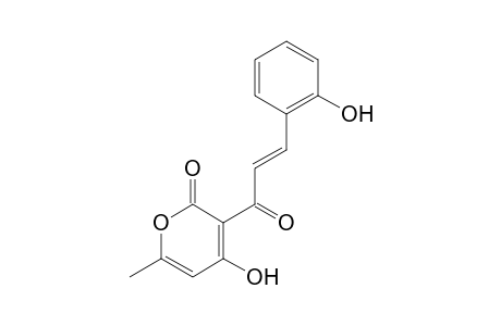 2H-Pyran-2-one, 4-hydroxy-3-[3-(2-hydroxyphenyl)-1-oxo-2-propenyl]-6-methyl-