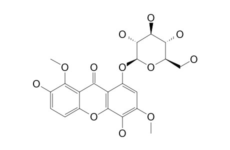 KOUITCHENSIDE_C;1-0-(BETA-D-GLUCOPYRANOSYL)-4,7-DIHYDROXY-3,8-DIMETHOXYXANTHONE