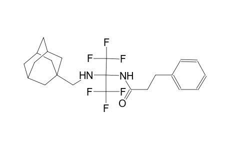 N-[1-[(Adamantan-1-ylmethyl)-amino]-2,2,2-trifluoro-1-trifluoromethyl-ethyl]-3-phenyl-propionamide