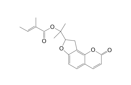 (E)-2-methyl-2-butenoic acid 2-(2-oxo-8,9-dihydrofuro[2,3-h][1]benzopyran-8-yl)propan-2-yl ester