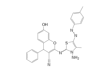 2-((3-Amino-4-methyl-5-(p-tolyldiazenyl)thiazol-2(3H)-ylidene)amino)-7-hydroxy-4-phenyl-4H-chromene-3-carbonitrile