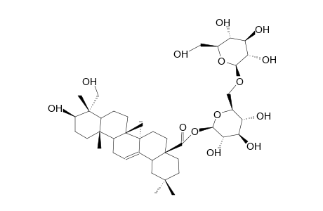 HEDERAGENIN-28-O-[BETA-D-GLUCOPYRANOSYL-(1->6)-BETA-D-GLUCOPYRANOSYL]-ESTER