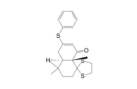 Spiro[1,3-dithiolane-2,1'(2'H)-naphthalen]-8'(5'H)-one, 3',4',4'a,8'a-tetrahydro-4',4',8'a-trimethyl-6'-(phenylthio)-, trans-