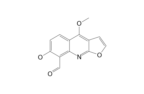 EVOMERRINE;8-FORMYL-7-HYDROXY-4-METHOXY-FUROQUINOLINE