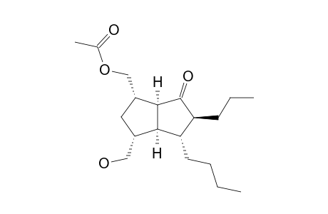 acetic acid [(1S,3R,3aS,4R,5S,6aS)-4-butyl-6-keto-3-methylol-5-propyl-2,3,3a,4,5,6a-hexahydro-1H-pentalen-1-yl]methyl ester