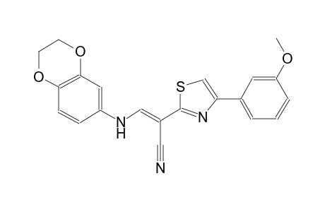 (2E)-3-(2,3-dihydro-1,4-benzodioxin-6-ylamino)-2-[4-(3-methoxyphenyl)-1,3-thiazol-2-yl]-2-propenenitrile