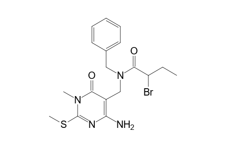 N-{[4-Amino-1-methyl-2-(methylthio)-6-oxo-1,6-dihydropyrimidin-5-yl]methyl}-N-benzyl-2-bromobutanamide