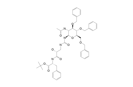TERT.-BUTYL-N-[(2S)-2-HYDROXY-1-OXO-3-[3-(3,4,6-TRI-O-BENZYL-2-ACETAMIDO-2-DEOXY-BETA-D-GLUCOPYRANOSYL)-UREIDO]-PROPYL]-PHENYLALANINATE