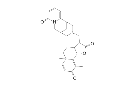 5a,9-dimethyl-3-(8-oxo-1,5,6,8-tetrahydro-2H,4H-1,5-methano-pyrido[1,2-a][1,5]diazocin-3-ylmethyl)-3a,5,5a,9b-tetrahydro-3H,4H-naphtho[1,2-b]furan-2,8-dione