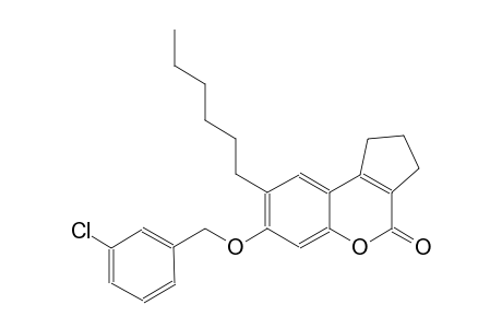 cyclopenta[c][1]benzopyran-4(1H)-one, 7-[(3-chlorophenyl)methoxy]-8-hexyl-2,3-dihydro-