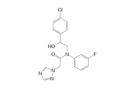 N-(2-(4-chlorophenyl)-2-hydroxyethyl)-N-(3-fluorophenyl)-2-(1H-1,2,4-triazol-1-yl)acetamide