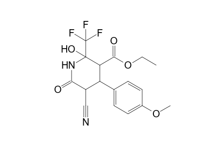 Ethyl 5-cyano-2-hydroxy-6-oxo-4-(4-methoxyphenyl)-2-(trifluoromethyl)piperidine-3-carboxylate