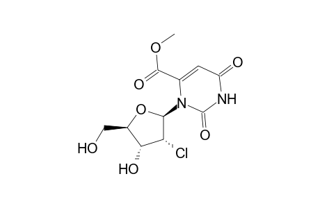 4-Pyrimidinecarboxylic acid, 1-(2-chloro-2-deoxy-.beta.-D-ribofuranosyl)-1,2,3,6-tetrahydro-2,6-dioxo-, methyl ester