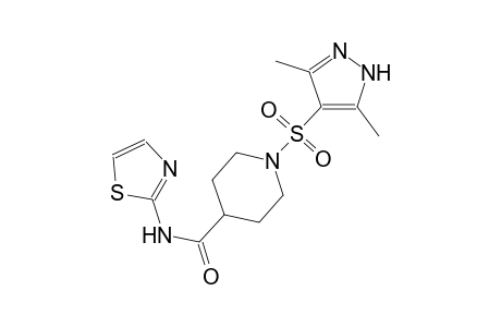 1-[(3,5-dimethyl-1H-pyrazol-4-yl)sulfonyl]-N-(1,3-thiazol-2-yl)-4-piperidinecarboxamide