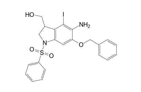 (5-amino-6-benzoxy-1-besyl-4-iodo-indolin-3-yl)methanol