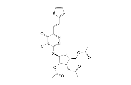 4-AMINO-3-(2',3',5'-TRI-O-ACETYL-BETA-D-RIBOFURANOSYLTHIO)-6-[2-(2-THIENYL)-VINYL]-1,2,4-TRIAZIN-5-(4H)-ONE
