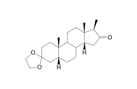 Androstane-3,16-dione, 17-methyl-, cyclic 3-(1,2-ethanediyl acetal), (5.beta.,14.beta.,17.beta.)-