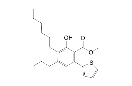 Methyl 2-hydroxy-3-hexyl-4-propyl-6-(2'-thienyl)-benzoate