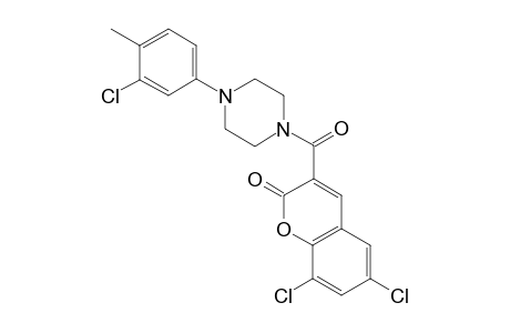 6,8-bis(chloranyl)-3-[4-(3-chloranyl-4-methyl-phenyl)piperazin-1-yl]carbonyl-chromen-2-one