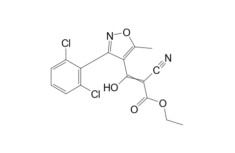 alpha-cyano-3-(2,6-dichlorophenyl)-beta-hydroxy-5-methyl-4-isoxazoleacrylic acid, ethyl ester