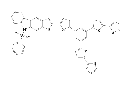 1-[1-(phenylsulfonyl)-thiopheno[2,3-b]carbazole]-3,5-[bis(2-thienyl-2'-thiophenyl)]benzene