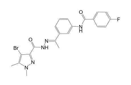N-(3-{(1E)-N-[(4-bromo-1,5-dimethyl-1H-pyrazol-3-yl)carbonyl]ethanehydrazonoyl}phenyl)-4-fluorobenzamide