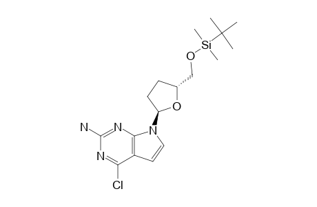 2-AMINO-4-CHLORO-7-{2,3-DIDEOXY-5-O-[(1,1-DIMETHYLETHYL)-DIMETHYLSILYL]-ALPHA-D-GLYCERO-PENTOFURANOSYL}-7H-PYRROLO-[2,3-D]-PYRIMIDINE