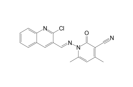1-[(2-chloro-quinolin-3-ylmethylene)-amino]-4,6-dimethyl-2-oxo-1,2-dihydro-pyridine-3-carbonitrile