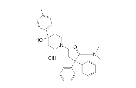 N,N-dimethyl-alpha,alpha-diphenyl-4-hydroxy-4-p-tolyl-1-piperidinebutyramide, monohydrochloride