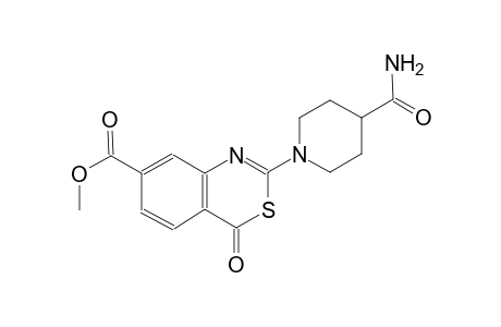 4H-3,1-benzothiazine-7-carboxylic acid, 2-[4-(aminocarbonyl)-1-piperidinyl]-4-oxo-, methyl ester