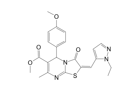 (2E)-2-[(2-ethyl-3-pyrazolyl)methylidene]-5-(4-methoxyphenyl)-7-methyl-3-oxo-5H-thiazolo[3,2-a]pyrimidine-6-carboxylic acid methyl ester