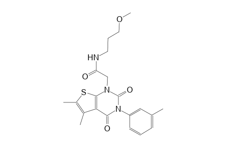 2-(5,6-dimethyl-3-(3-methylphenyl)-2,4-dioxo-3,4-dihydrothieno[2,3-d]pyrimidin-1(2H)-yl)-N-(3-methoxypropyl)acetamide