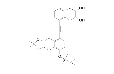 (+-)-1-[6.alpha.,7.alpha.(Isopropylidenedioxy)-4-tert-Butyldimethylsilyloxy-5,6,7,8-tetrahydronaphthyl]-2-[6a.alpha.',7.alpha.'-dihydroxy-5',6',7',8'-tetrahydronaphthyl]ethyne