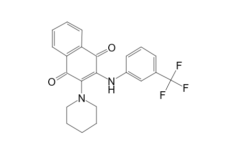 2-(1-piperidinyl)-3-[3-(trifluoromethyl)anilino]naphthalene-1,4-dione