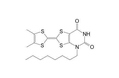 2-(4,5-dimethyl-1,3-dithiol-2-ylidene)-4-octyl-[1,3]dithiolo[4,5-d]pyrimidine-5,7-dione