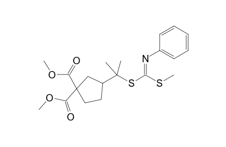 Dimethyl 3-(2-(methylthio(phenylimino)methylthio)propan-2-yl)cyclopentane-1,1-dicarboxylate