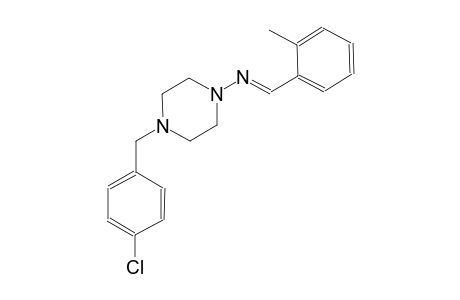 4-(4-chlorobenzyl)-N-[(E)-(2-methylphenyl)methylidene]-1-piperazinamine