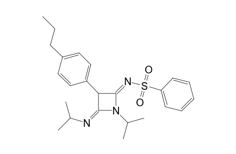 (Z)-N-((E)-1-isopropyl-4-(isopropylimino)-3-(4-propylphenyl)azetidin-2-ylidene)benzenesulfonamide
