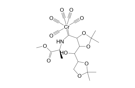 (E)-Pentacarbonyl([N-2'-(S)-1'-methoxycarbonylprop-2'-yl]-1-amino-1-deoxy-2,3:5,6-di-O-isopropylidene-D-gulitol-1-ylidene)chromium(0)