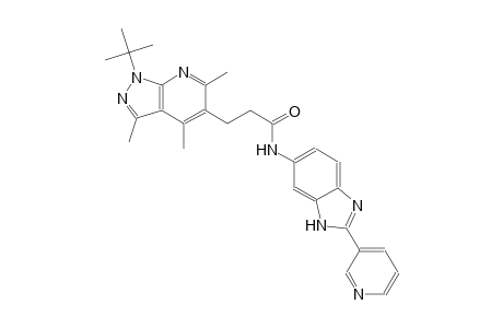 1H-pyrazolo[3,4-b]pyridine-5-propanamide, 1-(1,1-dimethylethyl)-3,4,6-trimethyl-N-[2-(3-pyridinyl)-1H-benzimidazol-6-yl]-