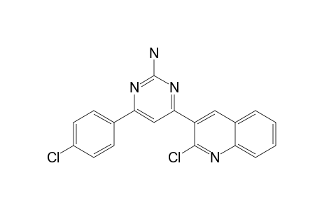 4-(4-CHLOROPHENYL)-6-(2-CHLORO-QUINOLIN-3-YL)-PYRIMIDIN-2-AMINE