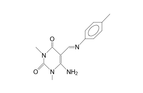 2,4(1H,3H)-Pyrimidinedione, 6-amino-1,3-dimethyl-5-[[(4-methylphenyl)imino]methyl]-