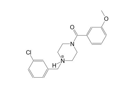 1-(3-chlorobenzyl)-4-(3-methoxybenzoyl)piperazin-1-ium
