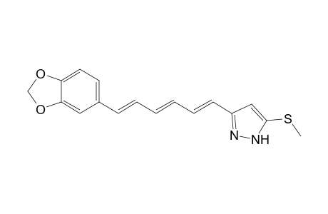 5-[(1E,3E,5E)-6-(1,3-benzodioxol-5-yl)hexa-1,3,5-trienyl]-3-(methylthio)-1H-pyrazole