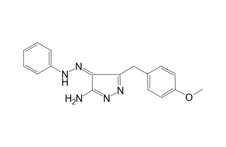 4H-Pyrazole-4-carboxaldehyde, 3-amino-5-(4-methoxybenzyl)-, phenylhydrazone