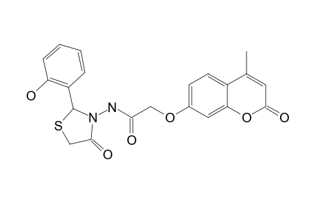 N-[2-(2-HYDROXYPHENYL)-4-OXOTHIAZOLIDIN-3-YL]-2-(4-METHYL-2-OXO-2H-CHROMEN-7-YLOXY)-ACETAMIDE