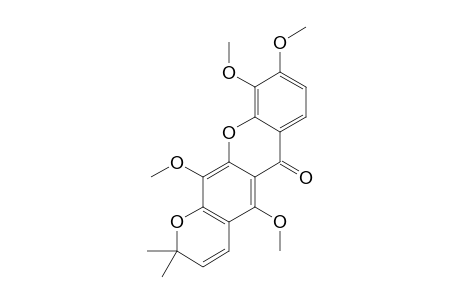 DULXANTHONE-E;5,9,10,12-TETRAMETHOXY-2,2-DIMETHYL-2H-PYRANO-[5,6-B]-XANTHEN-6-ONE